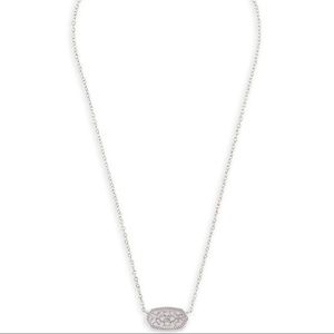 Elisa silver pendent necklace with silver filigree